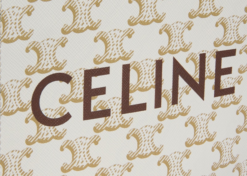 Lookbook Celine Cabas Vertical Triomphe Mini Blanco