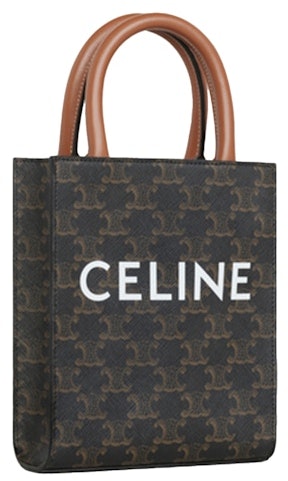 celine-vertical-mini-tote-triomphe-canvas-tan