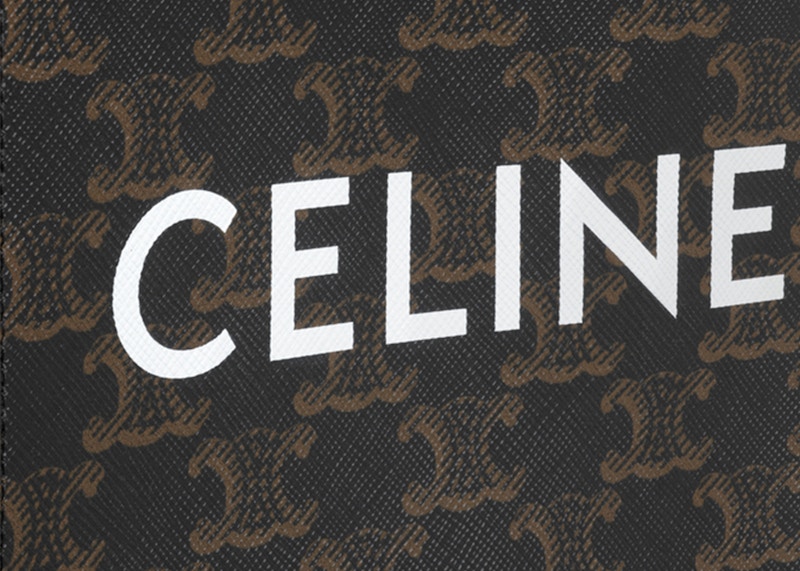 Lookbook Celine Tote Vertical Mini Triomphe Lona Marrón