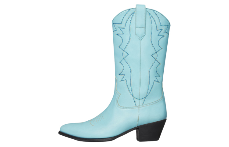 CELINE Western High-Top Boot 'Glossy Blue Leather' 346073579C.07BU