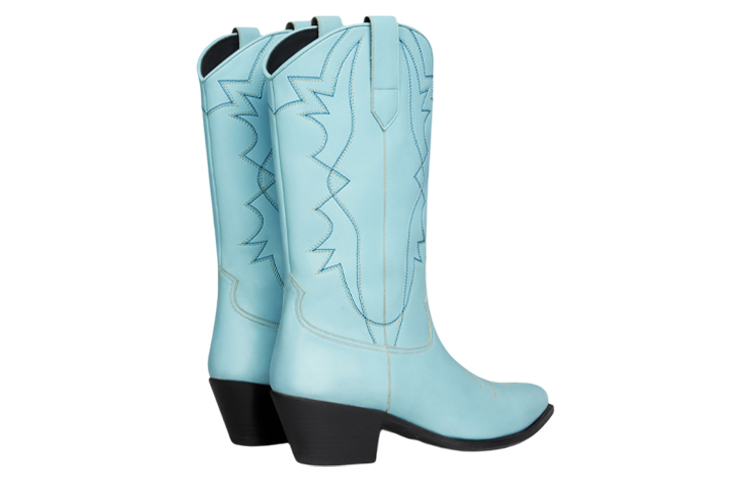 Shop CELINE But Western Tinggi 'Kulit Biru Berkilat' 346073579C.07BU