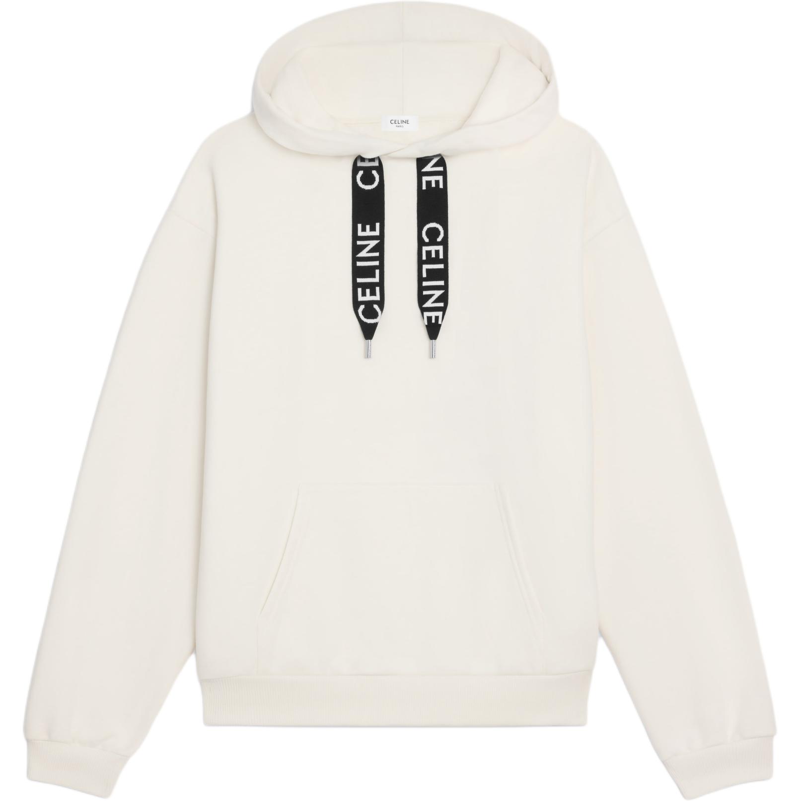 Order Celine 白色連帽上衣 帶抽繩 字母設計 2Y468670Q-01QI