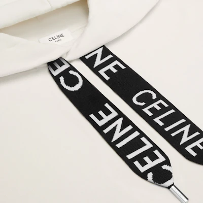 Celine 白色連帽上衣 帶抽繩 字母設計 2Y468670Q-01QI Shop Celine 白色連帽上衣 帶抽繩 字母設計 2Y468670Q-01QI