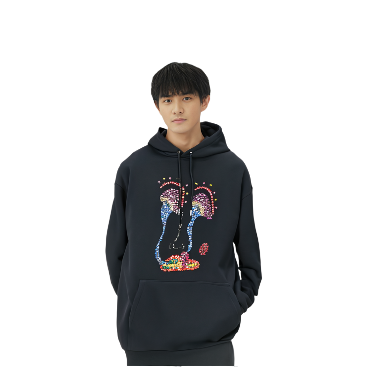 CELINE PAISLEY VERSE FW21 Artist Embroidered Cotton Hoodie Black . 2Y608670Q-38NO 圖 5