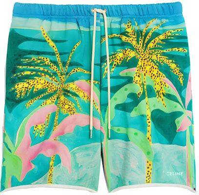 CELINE x Tyson Reeder Artist Print Relaxed Straight Shorts Green Casual Wear 2Z037823M-30GE Buy CELINE x Tyson Reeder Artist Print Relaxed Straight Shorts Green Casual Wear 2Z037823M-30GE