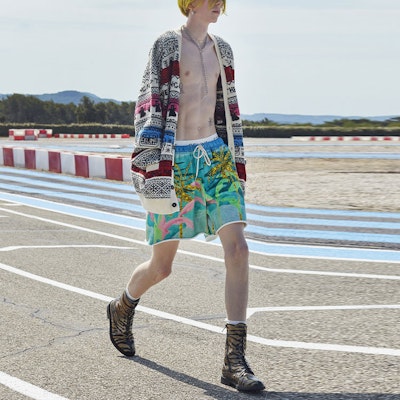 CELINE x Tyson Reeder Artist Print Relaxed Straight Shorts Green Casual Wear 2Z037823M-30GE Purchase CELINE x Tyson Reeder Artist Print Relaxed Straight Shorts Green Casual Wear 2Z037823M-30GE