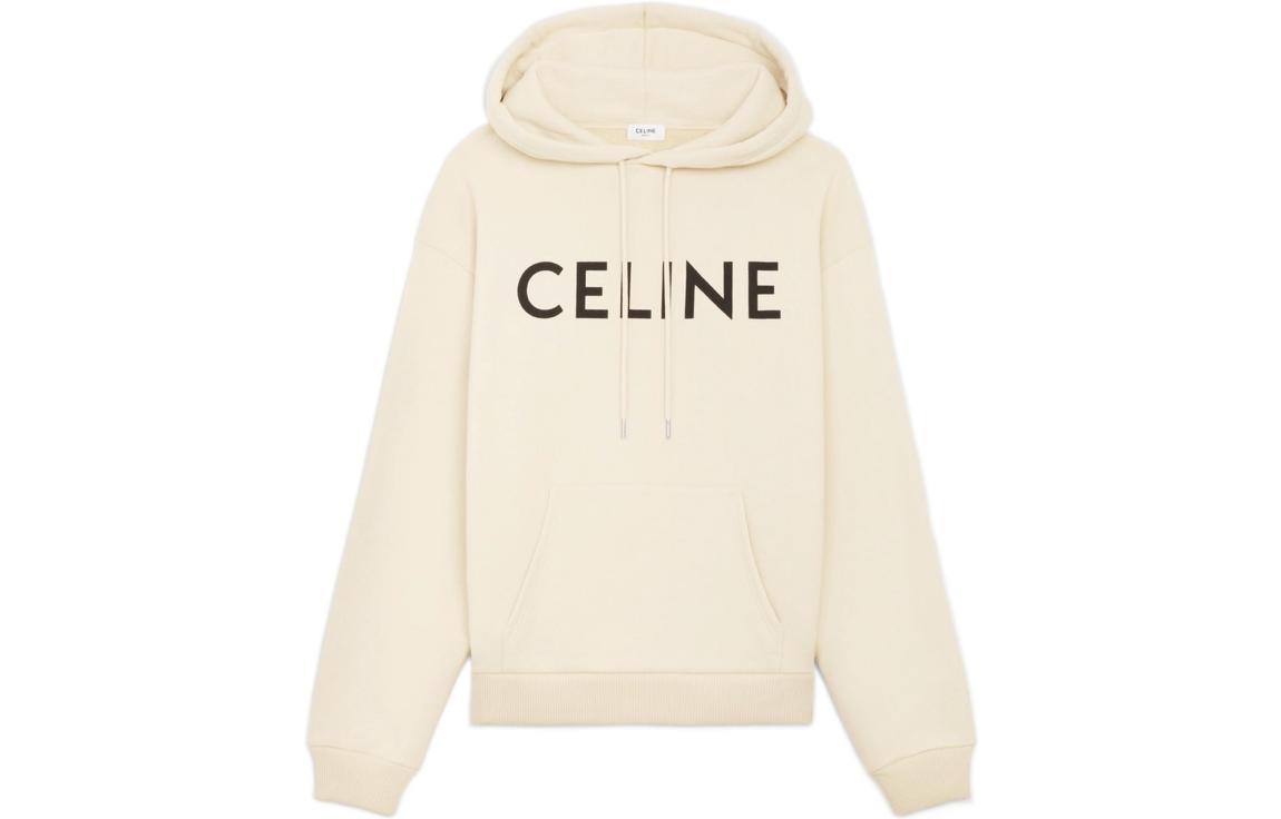 Celine Yellow Hoodie with Solid Color and Letter Print 2Y321670Q-44JB