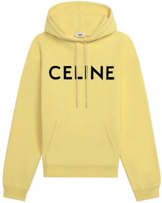 CELINE Hoodie Oversized Kapas Kuning dengan Cetakan Logo. 2Y321052H-11LK Order CELINE Hoodie Oversized Kapas Kuning dengan Cetakan Logo. 2Y321052H-11LK
