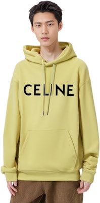 CELINE Hoodie Oversized Kapas Kuning dengan Cetakan Logo. 2Y321052H-11LK Shop CELINE Hoodie Oversized Kapas Kuning dengan Cetakan Logo. 2Y321052H-11LK