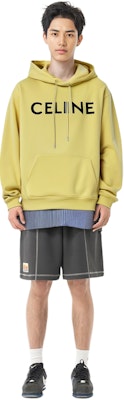 CELINE Hoodie Oversized Kapas Kuning dengan Cetakan Logo. 2Y321052H-11LK Purchase CELINE Hoodie Oversized Kapas Kuning dengan Cetakan Logo. 2Y321052H-11LK