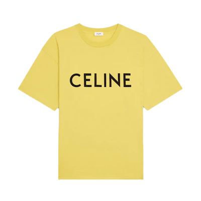 CELINE Yellow Loose Fit T-Shirt with Letter Logo. 2X681501F-11VB