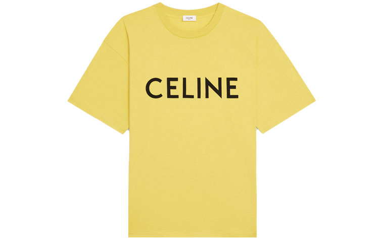 Order CELINE Kaos Kuning Longgar dengan Logo Huruf. 2X681501F-11VB