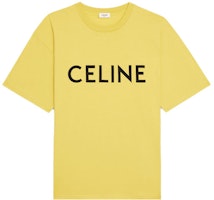 CELINE Kaos Kuning Longgar dengan Logo Huruf. 2X681501F-11VB Order CELINE Kaos Kuning Longgar dengan Logo Huruf. 2X681501F-11VB