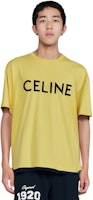 CELINE Kaos Kuning Longgar dengan Logo Huruf. 2X681501F-11VB Shop CELINE Kaos Kuning Longgar dengan Logo Huruf. 2X681501F-11VB