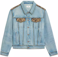 Celine Zebra Print Button-Up Jacket Blue Long Sleeve 2Q799461T-08EC Celine Zebra Print Button-Up Jacket Blue Long Sleeve 2Q799461T-08EC