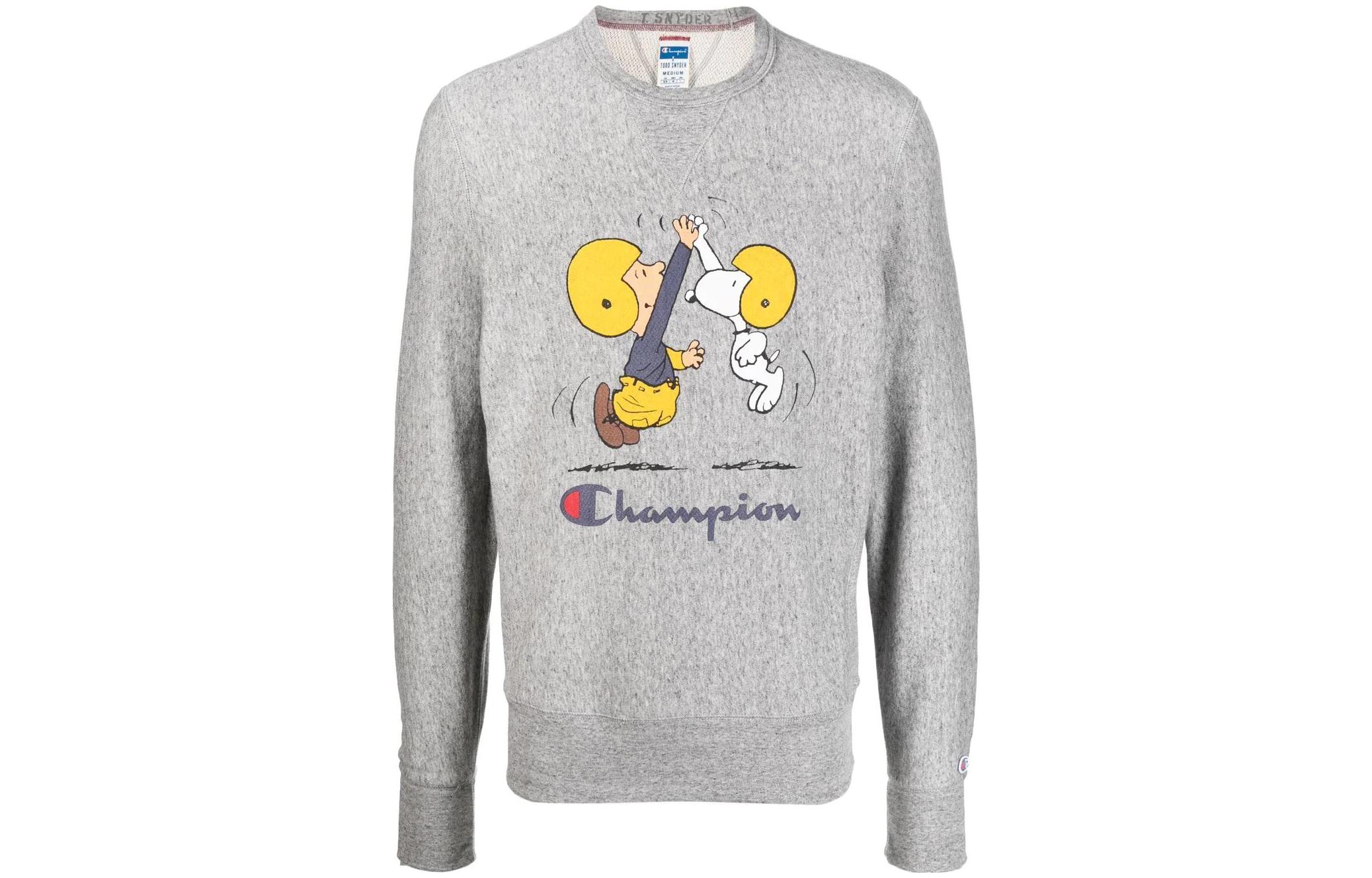 Champion 22 Cartoon Logo Printed Crewneck Sweatshirt Grey () 217798FT066