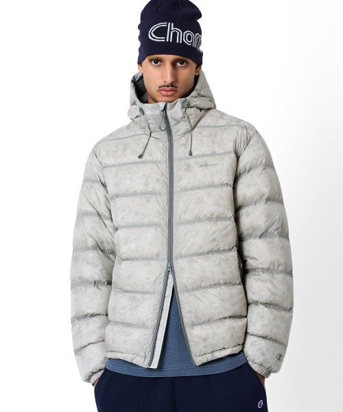 Champion 2WAY Hooded Light Down Jacket Light Grey CHFJP9A09LG