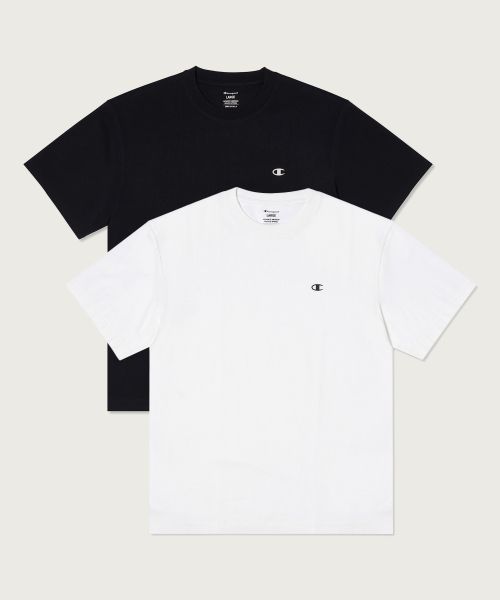 Champion [2-Pack] Relaxed Fit Crewneck Cool T-Shirts White/Black CHPU261KBTS069WB