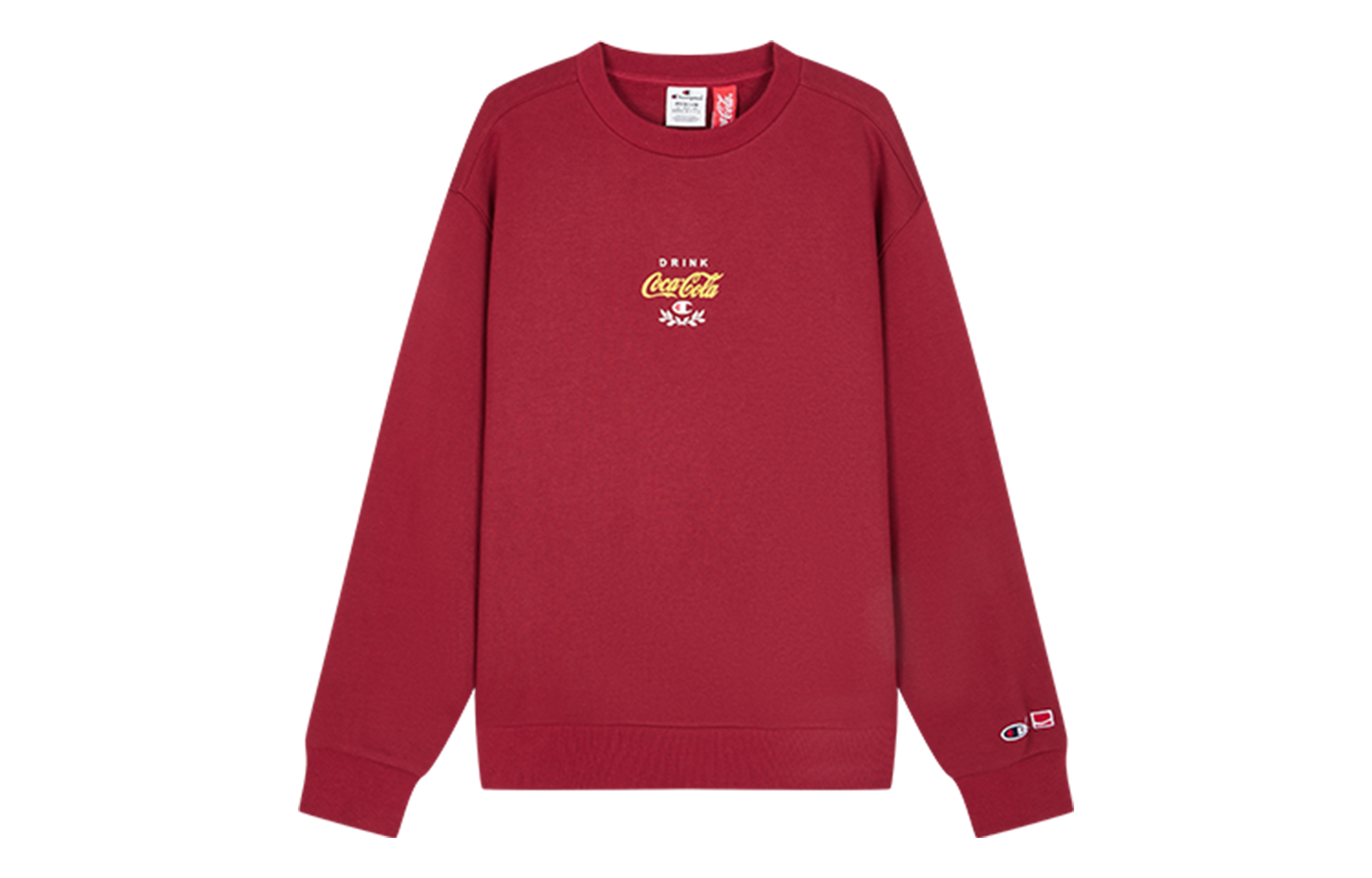 Champion × Coca-Cola Fleece Pullover Sweatshirt Letter Print Crewneck Unisex U4ASWEM05