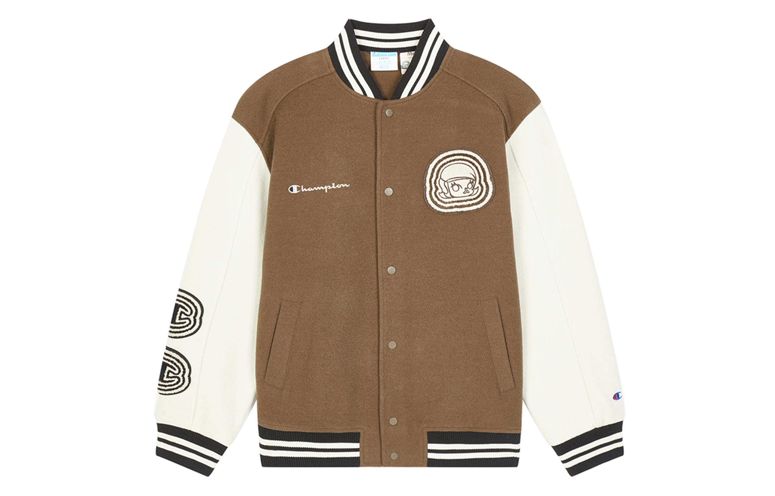 Champion × POP MART Molly Logo Retro Snap Button Jacket Unisex Casual Outerwear U4COTSU022