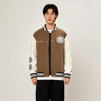Champion × POP MART Molly Logo Retro Snap Button Jacket Unisex Casual Outerwear U4COTSU022 5
