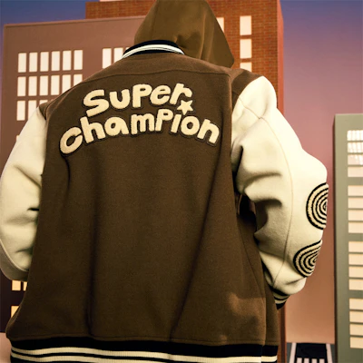 Champion × POP MART Molly Logo Retro Snap Button Jacket Unisex Casual Outerwear U4COTSU022 11