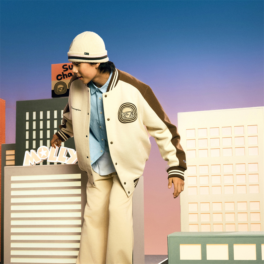 Sizing Champion × POP MART Molly Logo Retro Snap Button Jacket Unisex Casual Outerwear U4COTSU022