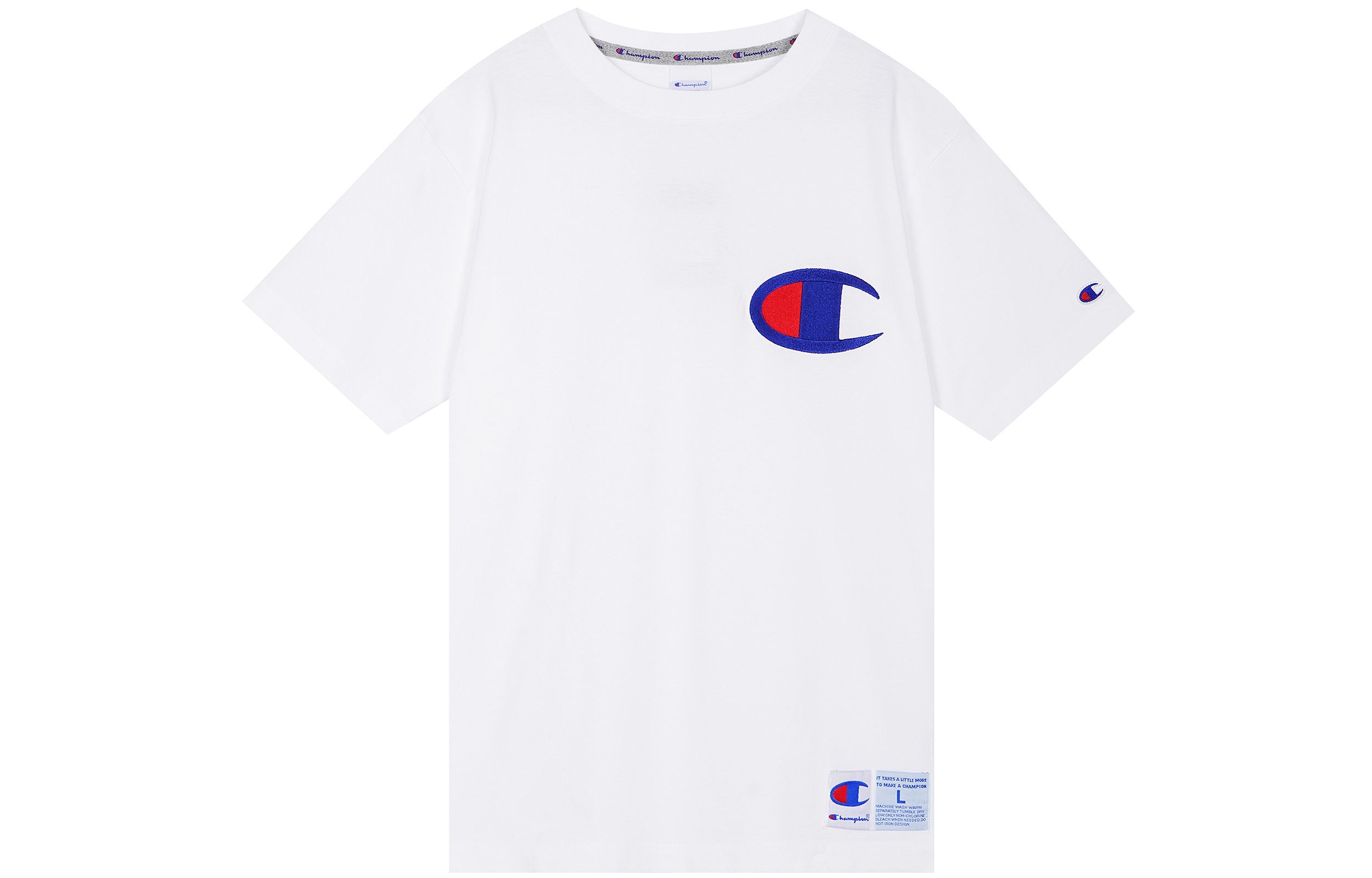 Champion Action Style Big C Logo Unisex Crewneck T-Shirt White (Japan Edition) C3-R304-C010