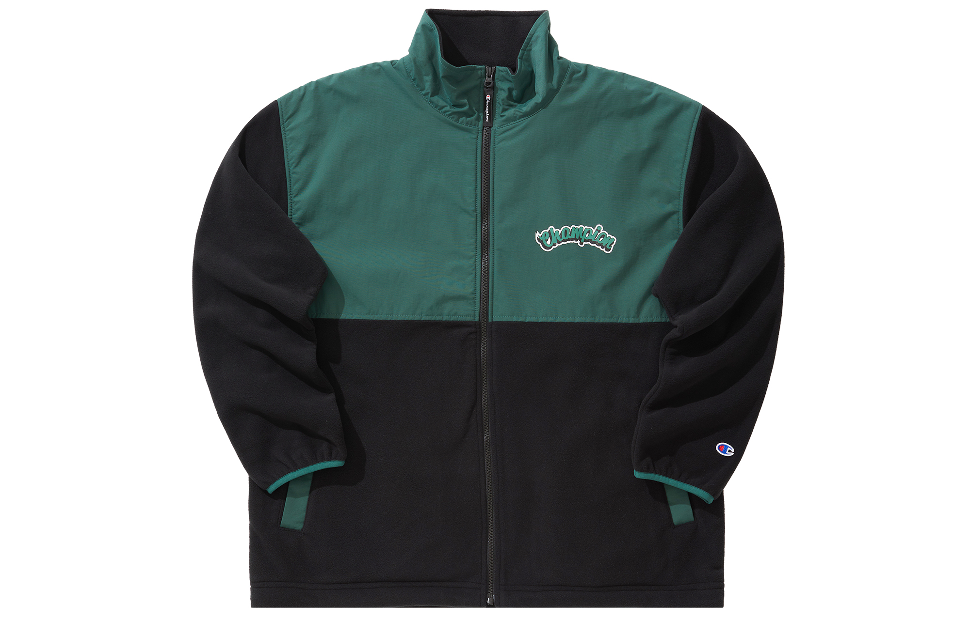 Champion Action Style Print Logo Colorblock Zip-Up Winter Fleece Jacket Unisex Japan C3-U612