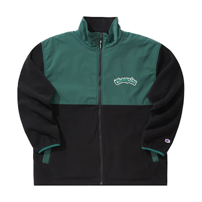 Champion Action Style Print Logo Colorblock Zip-Up Winter Fleece Jacket Unisex Japan C3-U612