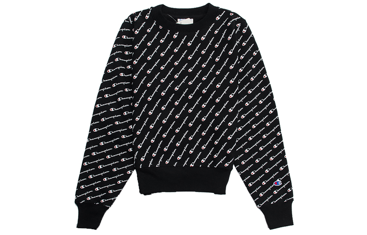 Champion All-Over Logo Fleece Hoodie Unisex Black (US Version) S2973-ASB