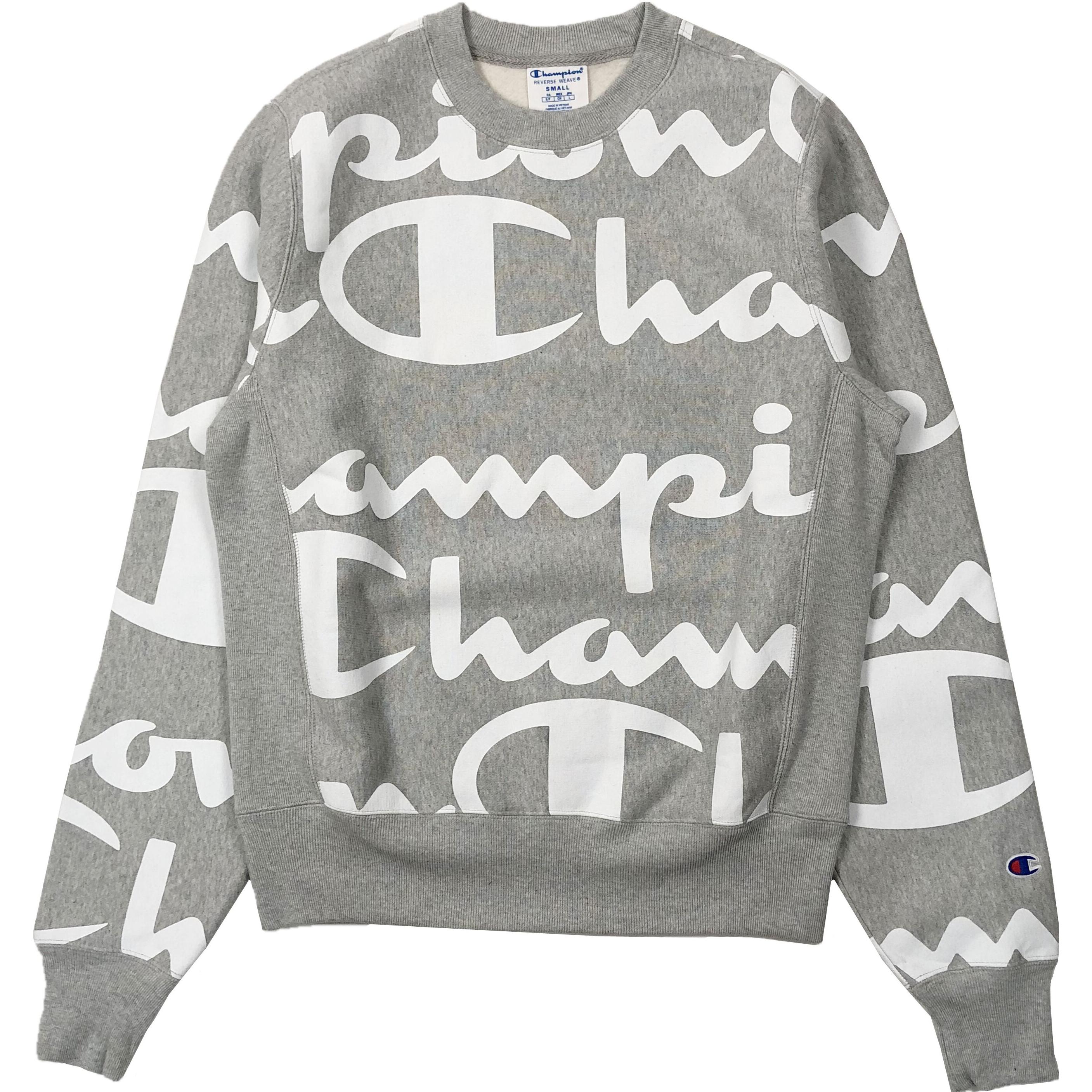 Champion All-Over Logo Pullover Hoodie Light Grey S2973-LQL