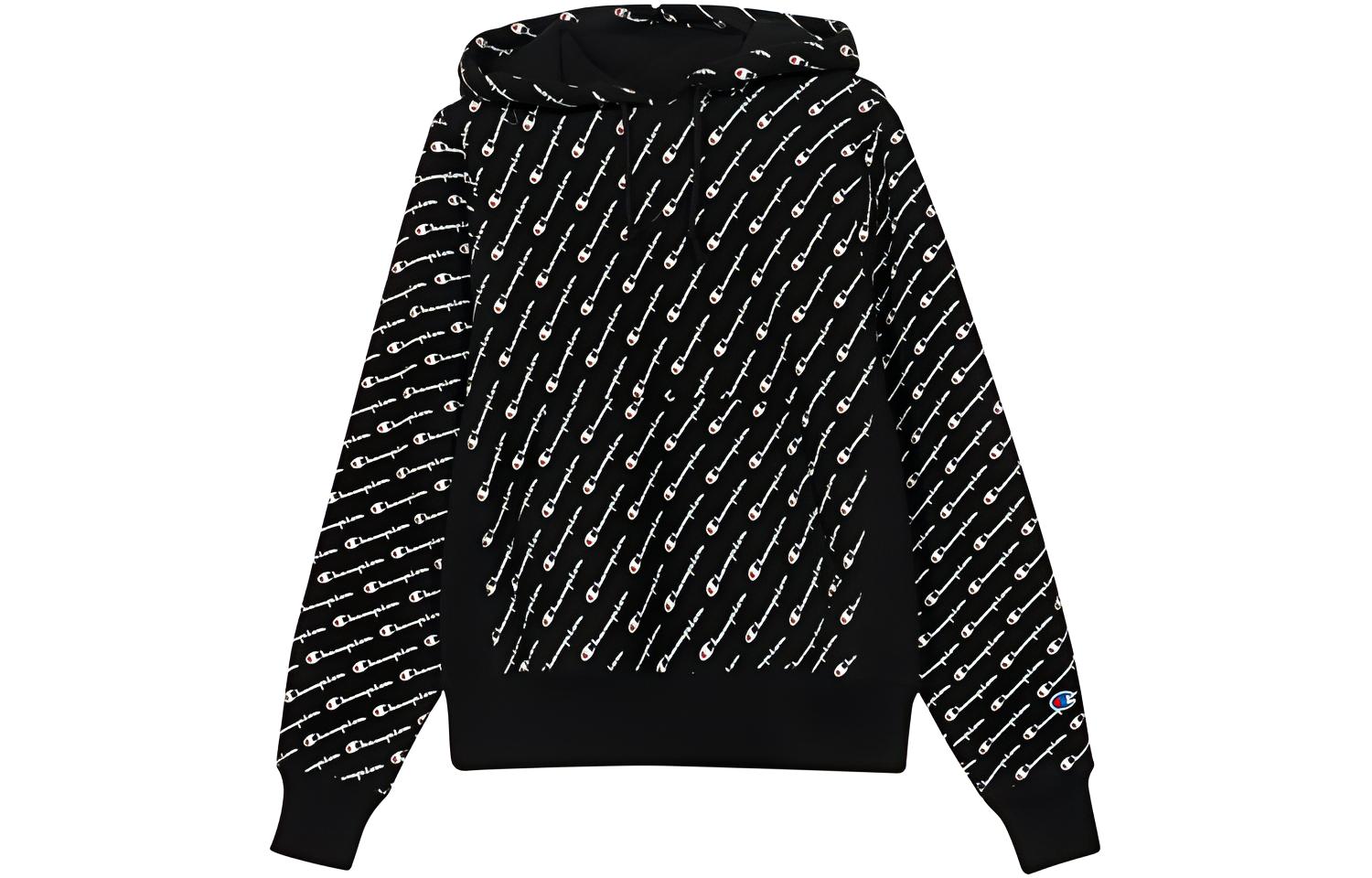 Champion All-Over Print Pullover Sweatshirt Unisex Black (US Version) S2974-ASB