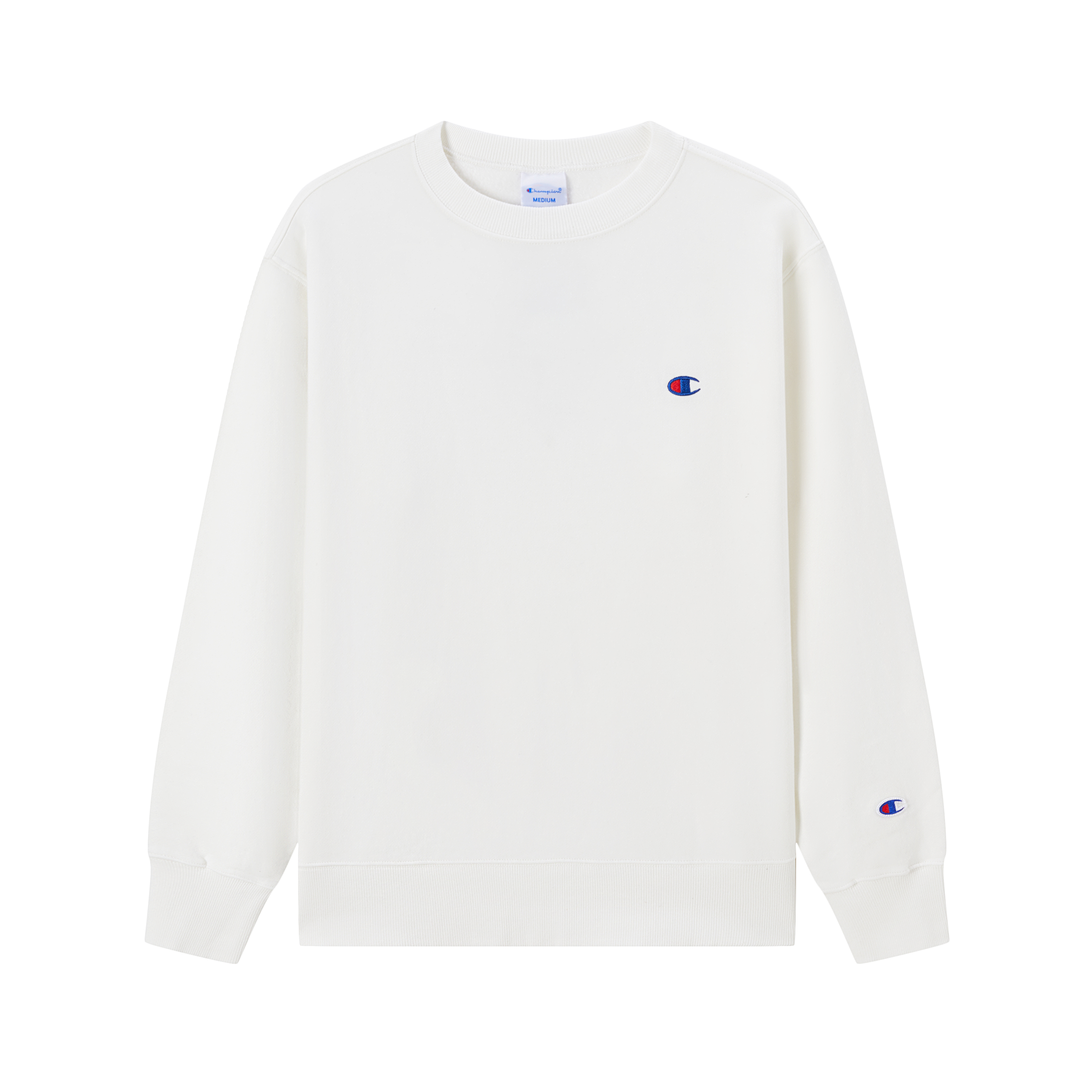 Champion Basic Double C Logo Crewneck Embroidered Sweatshirt White Unisex Japan Style C3-C019-WHITE