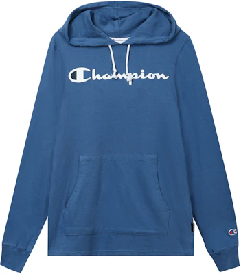 Champion 基本款Logo字母長袖連帽衫 深藍色 男女款 (美版) T4177-549921-RB Buy Champion 基本款Logo字母長袖連帽衫 深藍色 男女款 (美版) T4177-549921-RB