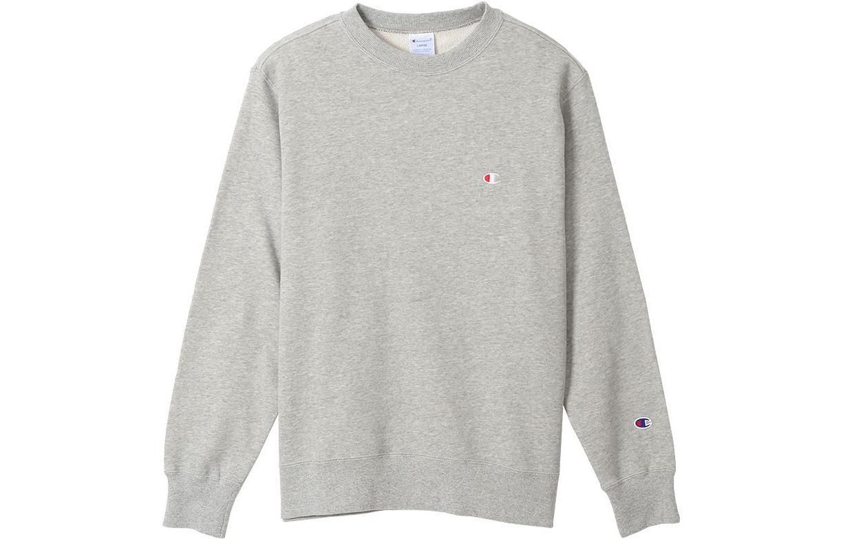 Champion Basic Small Logo Embroidered Crewneck Sweatshirt Japan Unisex Light Gray C3-C019LIGHTGREY