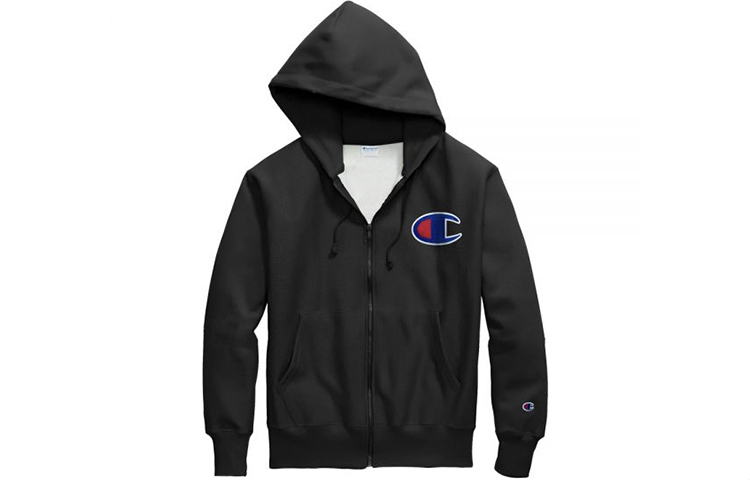 Champion Big C Flocked Patch Zip-Up Sweatshirt Unisex Black (US Version) GF69-Y07476-BKC