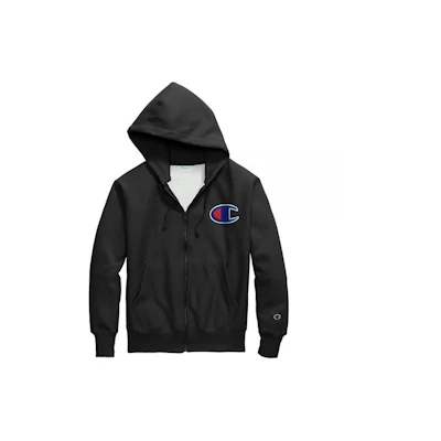 Champion Big C Flocked Patch Zip-Up Sweatshirt Unisex Black (US Version) GF69-Y07476-BKC
