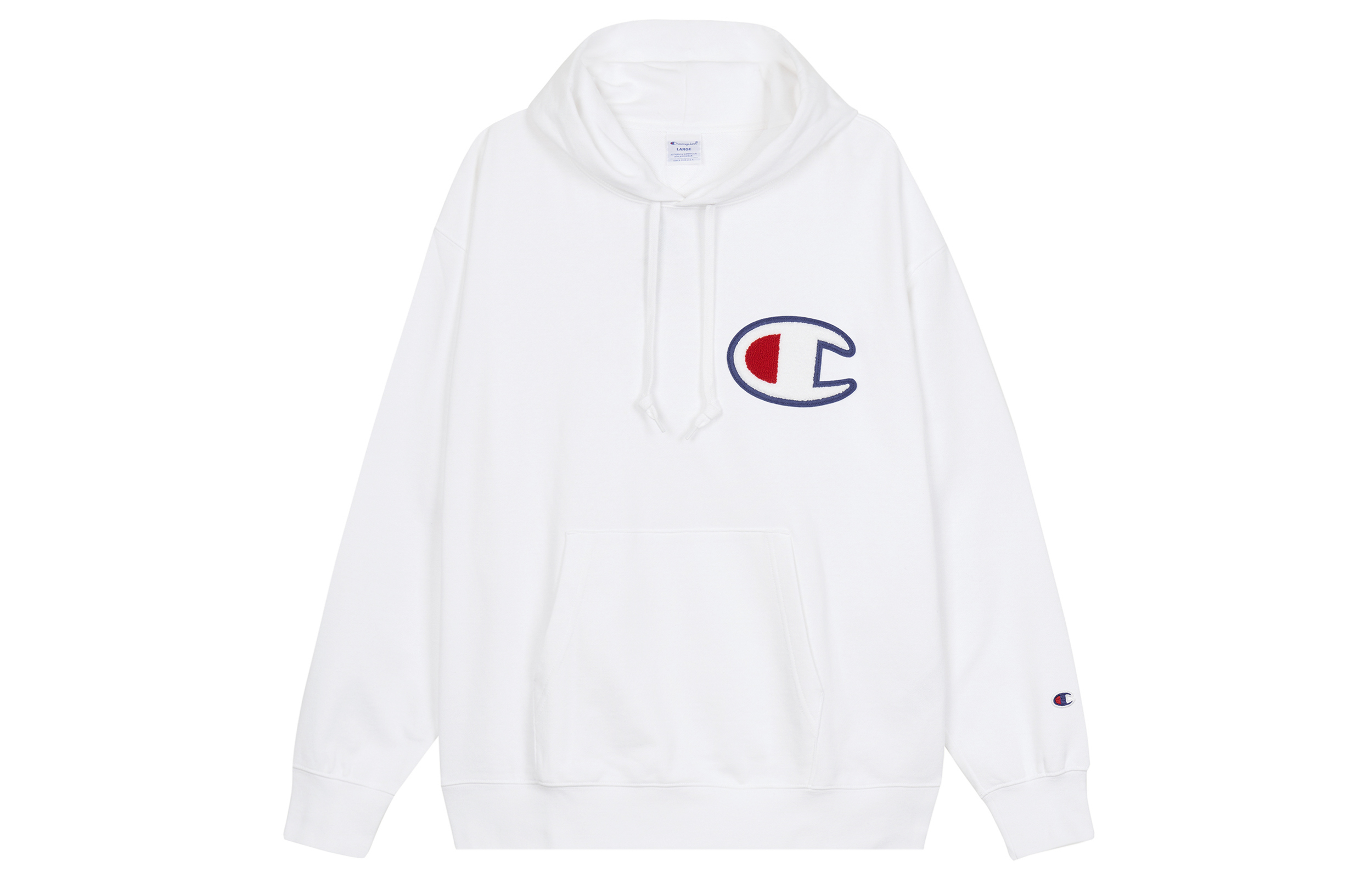Champion Big C Logo Pullover Hoodie Unisex White C3-R101-C010