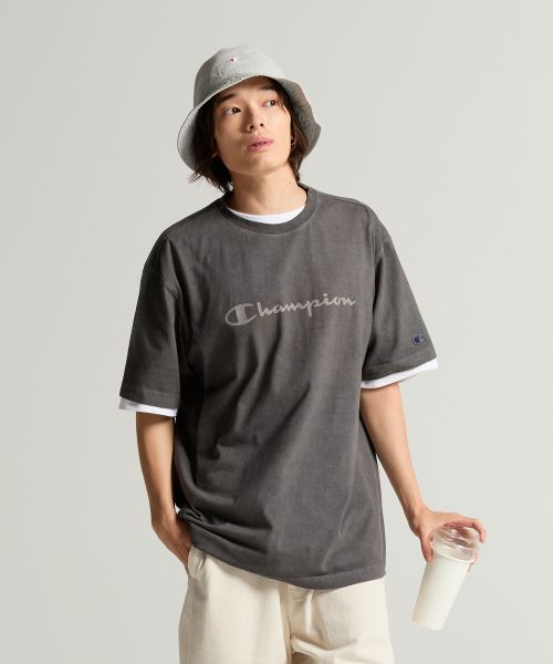 Champion Big Logo Pigment Short Sleeve T-Shirt Charcoal CHPU252KBSS002CC0