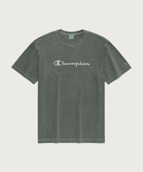 Order Champion 大Logo復古染色短袖T恤 綠色 CHPU252KBSS002GN