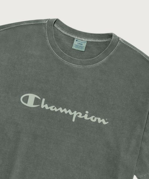 Shop Champion 大Logo復古染色短袖T恤 綠色 CHPU252KBSS002GN