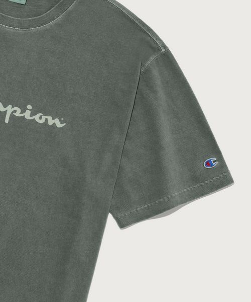 Purchase Champion 大Logo復古染色短袖T恤 綠色 CHPU252KBSS002GN