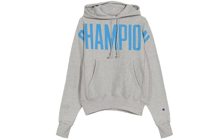 Champion Big Logo Pullover Hoodie Grey - Unisex Casual Essential GF68-Y07729-1IC