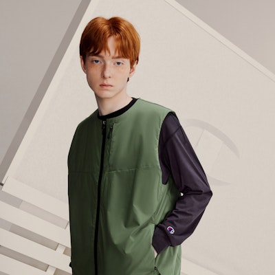 챔피언 블랙 에디션 C-로고 캐주얼 자켓 조끼 일본판 유니섹스. C3-Y614 3