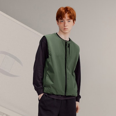 챔피언 블랙 에디션 C-로고 캐주얼 자켓 조끼 일본판 유니섹스. C3-Y614 1