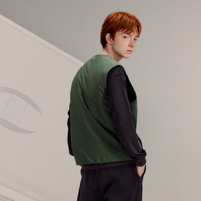 챔피언 블랙 에디션 C-로고 캐주얼 자켓 조끼 일본판 유니섹스. C3-Y614 2