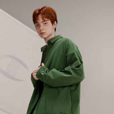 Champion Black Edition Polo Long Sleeve Shirt with Minimal Logo Unisex Japan Release C3-Y417 3