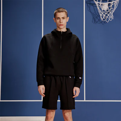 Champion Black Edition Unisex Half-Zip Minimalist Sweatshirt Japan Edition U4ASWJM37 2