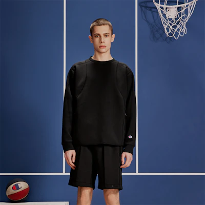 Champion Black Edition Unisex Minimalist Double-Zip Pullover Crewneck Sweatshirt U4ASWJM36 2
